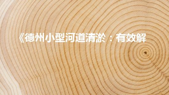 《德州小型河道清淤：有效解決水患，保護(hù)生態(tài)環(huán)境》